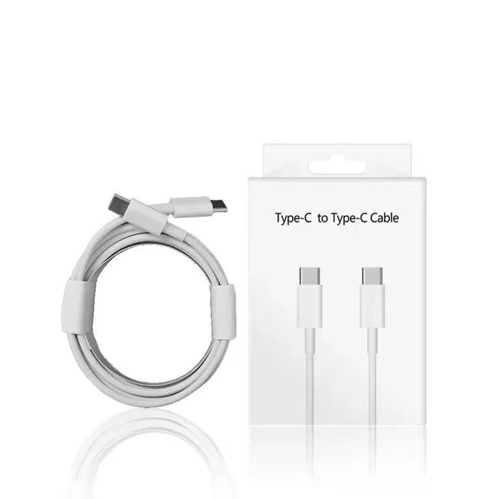 Câble USB-C Vers USB-C De 1 M - Haute Qualité - Cordon De Données USB Type-C Compatible Thunderbolt 3 - Blanc (RUSB2CC1MW