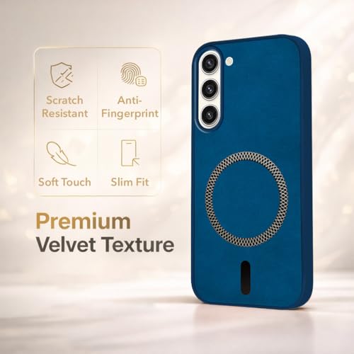 Image of Jkobi Leather Finish Back Cover Case for Samsung Galaxy S23 Plus 5G (MagSafe Compatible Wireless Charging | Soft Touch | Camera Bump Protection)