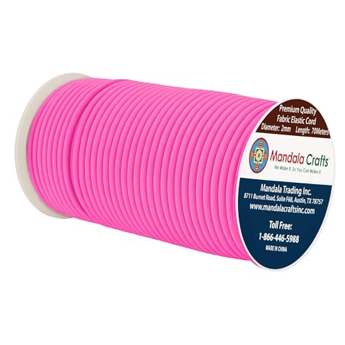 Mandala Crafts 2mm Pink Elastic Cords for Jewelry Making & Beading by Mandala Crafts - Used condition - Image 2