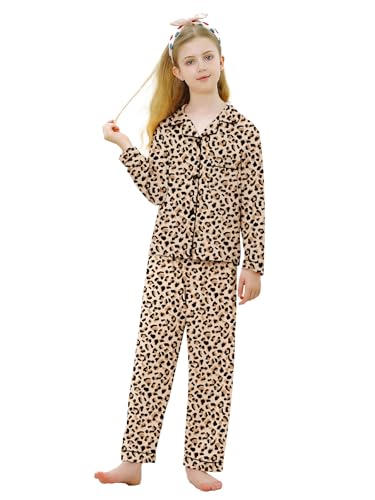 Umeyda Girls & Women Pajamas Set Long Sleeve Button-Down Sleepwear Nightwear Soft Pjs Set Loungewear2
