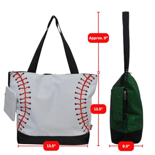 Image of NGIL Medium Top Zipper Closure Canvas Tote Bag with Attached Matching Coin Purse For Moms and Nurses