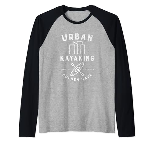 Urban Kayaking Golden Gate San Francisco Raglan Baseball Tee