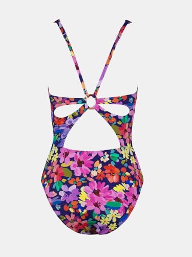 Image of CUPSHE Women's One Piece Swimsuit Deep V Neck Keyhole Cutout O Ring Textured Bathing Suit