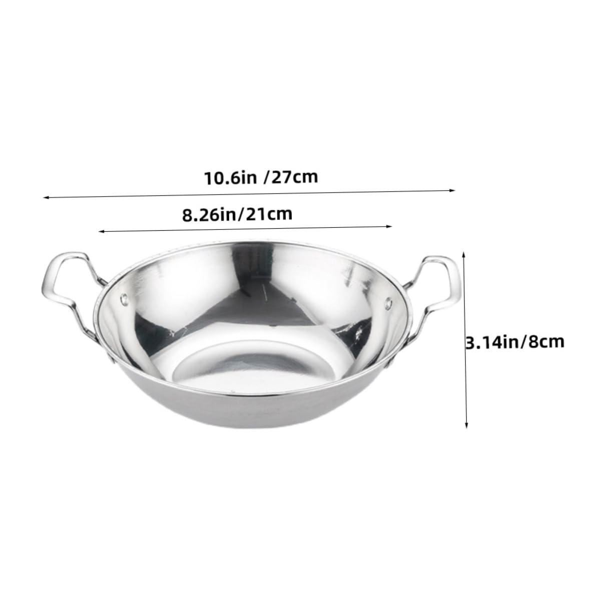 Plancha redonda de uso diario Sartén de cocina Sartén de cocina Utensilios de cocina para restaurante Utensilios de cocina de acero inoxidable Olla de cocina Olla de cocina de doble asa Sartén de 2