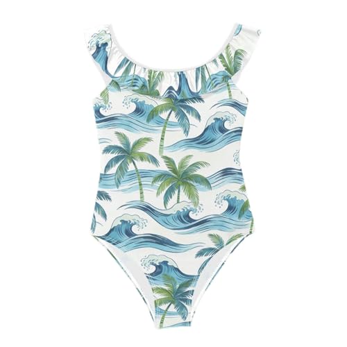 Traje de baño para niñas que evita rozaduras con volantes suaves de verano