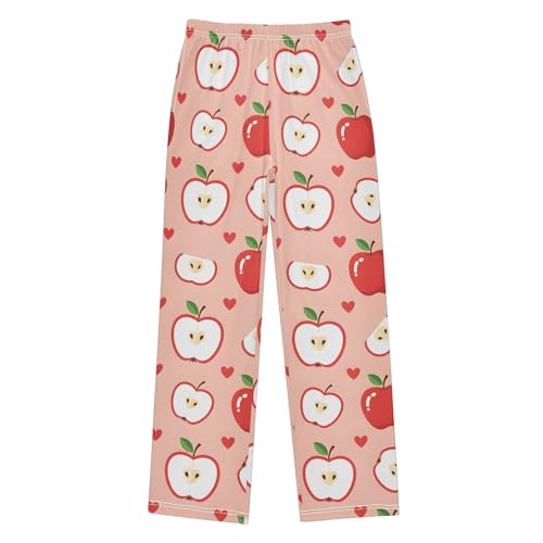 Pajama Pants Long Track Pants Fruits Appples with Hearts Sweatpants Athletic for 6-14 Years