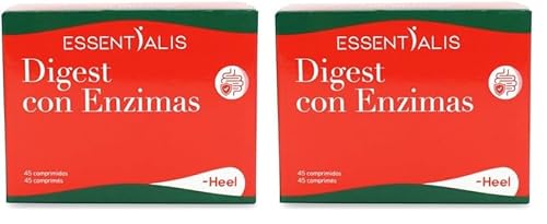 Essentialis Digest con Enzimas – con Hinojo, Jengibre, 5 Enzimas Digestivas y Carbonatos de Calcio y Sodio – Gases, Hinchazón y Digestiones Pesadas – Absorción Nutrientes - 45 comprimidos veganos