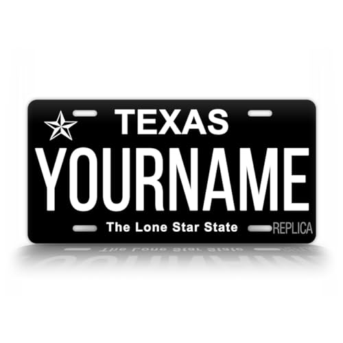Customized Texas Inverted Black License Plate Personalized TX Auto Tag - Thumbnail 4
