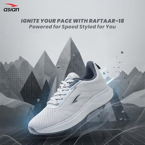Image of ASIAN Raftaar-18 Sports Shoes for Men | Stylish Knit Mesh Shoes with Memory Foam | Responsive Sole Grip for Running, Gym, Training