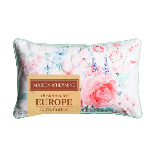 Maison d' Hermine Throw Pillow Covers 100% Cotton (12" x 20" - Pack of 1)
