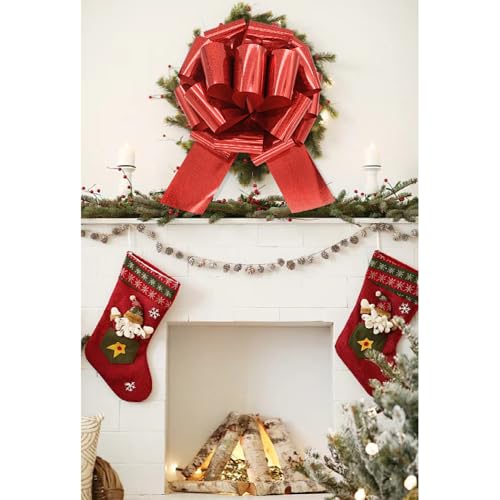 Image of 14 Inch Large red Bow,1Pcs Big Bow for Present,Great Gift Bows for appliances,Bikes,Table Decorations and Party Events (Metallic Red)
