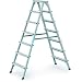 Produktbild Stufen-Stehleiter Z200, beidseitig  begehbar, eloxiert, 2x7 Stufen, Arbeitshöhe 3,10 m
