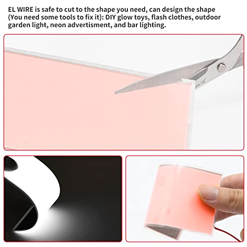 Image of Electroluminescent (EL) Panel Light, DIY EL Panels Cuttable Paper Lamp for Holiday Decoration /Cosplay /Warning, White 2PCS (12cmx5cm)