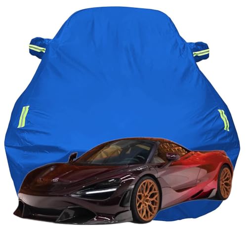 Waterproof Car Cover for Mclaren 720S Velocity, Dustproof Snow Scratch Resistant Car Cover, Breathable Oxford Car Tarpaulin,Blue-Plus-Cotton