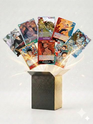 One Piece Karten (ENG) 50er Ultimate Set Inkl. 5 Holo Rares 2 Super Rares & 2 Leader Originale Sammelkarten für One Piece TCG Sammler & Kinder Inkl. SammelBox