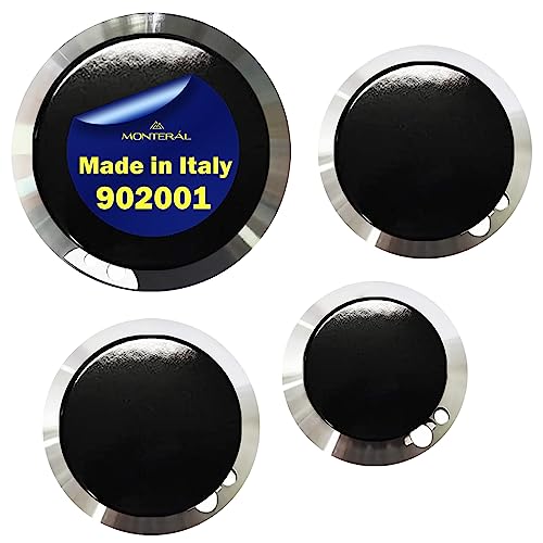 MONTERAL Juego 902001 de Quemadores y Tapas para Cocina Gas Butano 1 Grande 2 Medianas 1 Pequeña para Smeg Fabricado en Italia Garantía de 10 Años