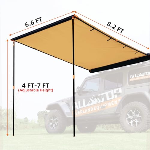 All-Top ATSA Vehicle Awning 6.6'X8.2' Roof Rack Pull-Out Sun Shade Uv50+ thumb #2