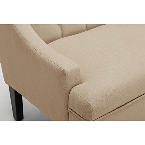 Tongli 50" Small Modern Loveseat Settee Sofa Linen Fabric 2-Seat Sofa Couch Tufted Love Seat Dining Bench With Back Upholstered Banquette Sofas For Living Room Bedroom Small Space Entryway Tan #TOP7