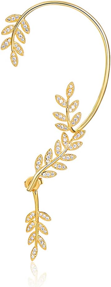 Gold Cuff Earrings for Women Cartilage Ear Cuff CZ Adjustable Ear Clip Wrap Around Earring No Piercing