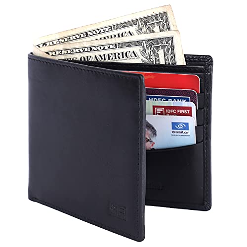 Image of Brooklyn Bridge Genuine Leather Slim Wallets for Men VT Black Men's Genuine Leather Wallet with RFID Blocking Bifold, Branded Quality Mens Wallet, Slim Compact, Minimalist Thin, Front Pocket Gift Set