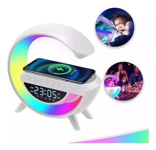 Luminária G Com Despertador E tecnologia Led RGB Smart Kapbom KA-8885 Caixa De Som Bluetooth Carrega