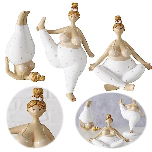 LS-LebenStil 3´er Set Yoga Deko-Figur Molly 14-21cm Skulptur...