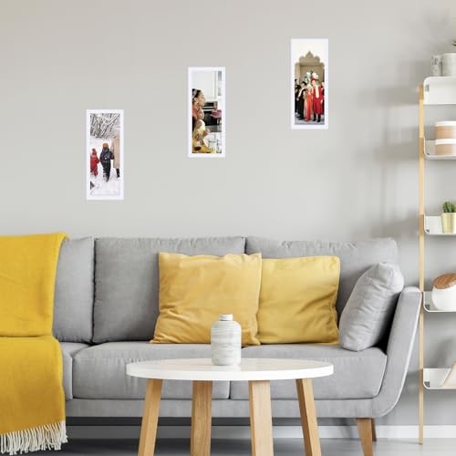 Image of JCJMY 4x12 Picture Frame White for Wall Hanging or Tabletop, Wall Mounting Horizontally or Vertically, 4 x 12 Wall Gallery Poster Photo Frame with Shatter Resistant Plexiglass, White