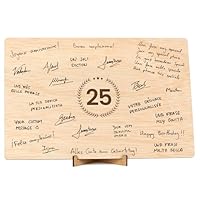 Libro Degli Ospiti In Legno Per 40° Compleanno, Regalo Personalizzabile Con Fori Per Messaggi, 25x18x4 Cm, Per Uomo O Donna, Anniversario