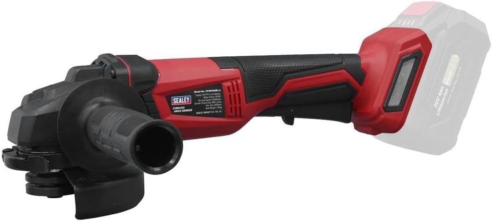 Sealey 20V SV20 Series Cordless Angle Grinder 115mm - Body Only - CP20VAGB, Black