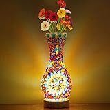 Lampe de table mosaïque multifonctionnelle : Cette lampe de table sert à la fois de vase décoratif et de lampe à la lumière chaleureuse. Équipée d'ampoules LED à faible consommation et d'un port USB pratique, cette lampe allie modernité et style, créant ainsi une ambiance accueillante dans n'importe quelle pièce.