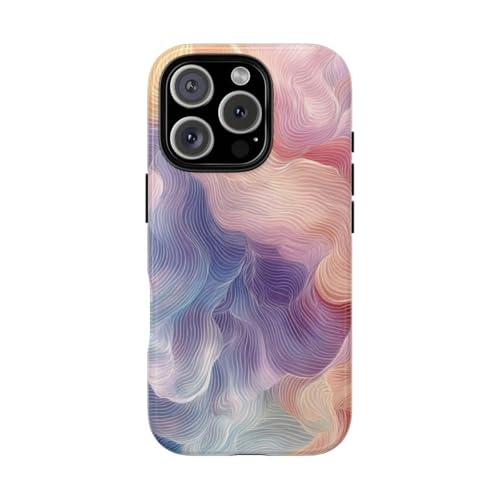 Coque rigide iPhone 16 Pro vagues pastel brillante - Évitez les rayures avec style
