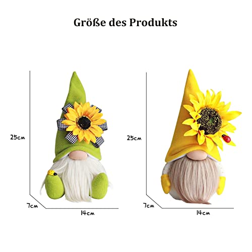 ENLACE Spring Sunflower Bee Gnome, Handmade Filled Faceless Doll Gnome Decorations Spring Decoration - Image 2
