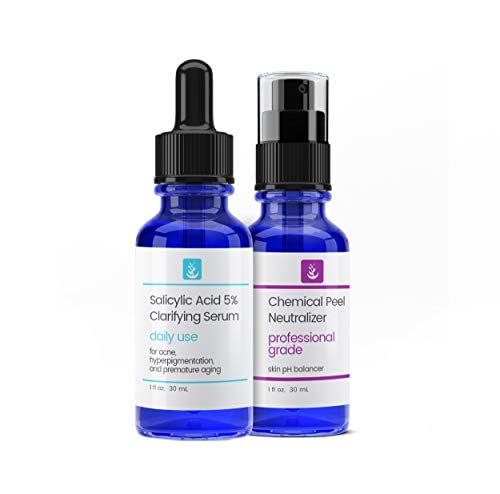 Salicylic Acid 5% Solution & Neutralizer (30 Ml Each) By Pure Original Ingredients, Daily Use Facial Serum, Effective Yet Gentle, Treats Acne, Hyper-Pigmentation, & Premature Aging #TOP21