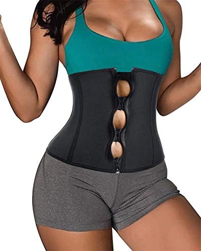 BRABIC Women's Neoprene Zipper & Buckle Underbust Cincher Waist Trainer Corset Sport Workout Body Shaper Tummy Control