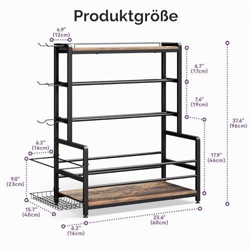 Home Gym Equipment Hantelständer, 3-stöckiger Aufbewahrungsständer für Hanteln & Kugelhanteln, Medizinballhalter, 272 kg Stahl Organizer mit Yogamattenkorb, Haken & verstellbaren Füßen, 60 × 40 cm