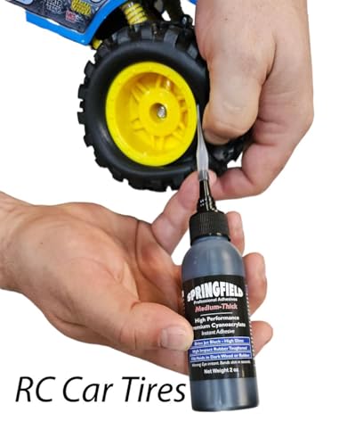 Black Rubber Toughened CA Glue - 2oz Premium Cyanoacrylate Super Glue - Medium-Thick 500 CPS Viscosity Adhesive - RC Tire Glue, Speaker Repair, Knot Filler, Woodworking, Hobby by Springfield Speaker - Image 5