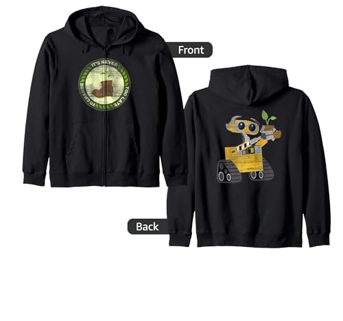 Disney Pixar WALL-E It's Never Too Late To Change Badge Zip Hoodie