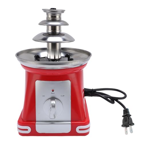 Pssopp 3 Tier Mini Chocolate Fountain, Stainless Steel Electric Chocolate Fondue Fountain Machine for Birthday Party Wedding (US Plug 110V)