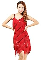 💋 Multi-utilisation: vous pourriez mettre cette robe des annés 20 pour un déguisement, spectacle de danse, une soirée à thème 20 gatsby. 💋 Robe à frange et paillettes est indispensable pour la danse latine, salsa etc. Quand vous dansez en mettent cet...