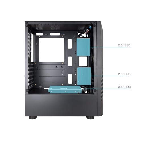 Tooq TQGCC102-B - Case Da Gaming Mid-Tower Atx/Micro-Atx/Mini-Itx “Biohazard”, Vetro Temperato, Pannello Frontale Con Rgb, Colore Nero - 6