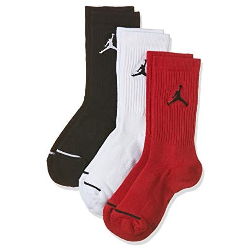 Nike Jordan Jumpman Dri-Fit Crew Socks 3 Pack Multi SX5545-011 (Large 8-12)