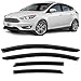CLIM ART Incredibly Durable Rain Guards for Ford Focus 2012-2018, Original Tape-on Window Deflectors, Vent Deflector, Vent Window Visors for Cars, Dark Smoke, Car Accessories, 4 pcs- 412015