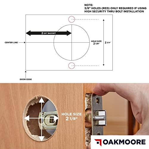 Oakmoore Raleigh Premium Commercial Door Handle Grade 2 (Entry) Heavy Duty Lockset Keyed – Schools Offices Industrial Standard – Grade 2 Ul Cul And Ada – Nickel Chrome Finish – Ansi A156.2 #TOP2