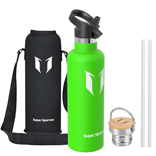 Super Sparrow Borraccia Termica 1L , Bottiglia Termica Senza Perdite - Senza BPA Borracce, per Bambini, Scuola, Sport, Campeggio, Yoga, Palestra, Ciclismo