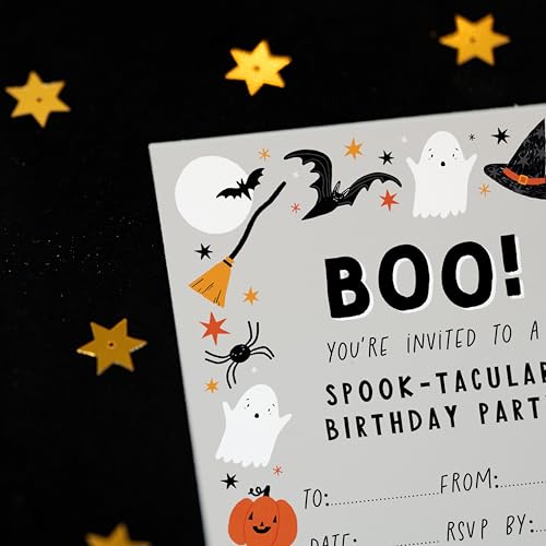 "Manta Makes Halloween decorations, range of Halloween themed Halloween party decorations and keepsakes, party decorations Halloween (Halloween Birthday Party Invites x 16 plus envelopes)" — photo 4