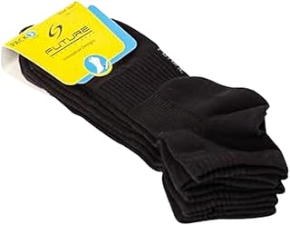 مجموعة شرابات قصيرة للرجال من فيوتشر مكونة 3 قطع - قطن ليكرا مقاس 40-45 أسود