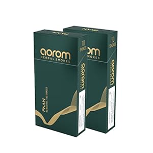 Aorom Herbal Smokes Tobacco Free & Nicotine Free, Non Addictive Premium Herbal Smokes (Paan, Pack Of 2 (10 Smokes Per…