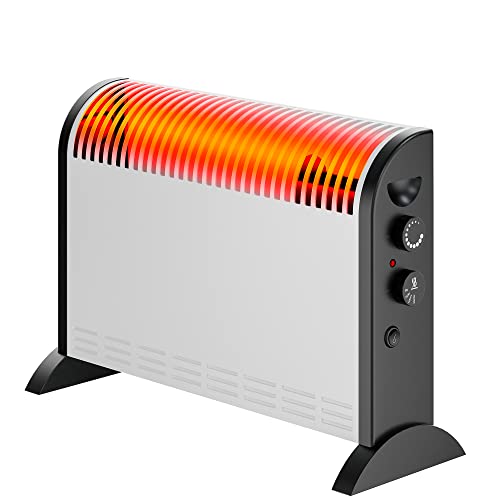 Grzejnik elektryczny 2000W, 3 tryby grzania, tryb turbo, grzejnik konwektorowy, termostat, wentylator, ogrzewanie elektryczne, Kompaktowy rozmiar, Zabezpieczenie przed przegrzaniem, Wyłącznik ochronny