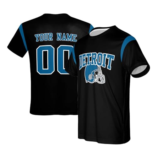 Detroit Custom Shirts Personalized Team Name Number Sports Jersey Customized Football Shirts for Men Youth Women Kids