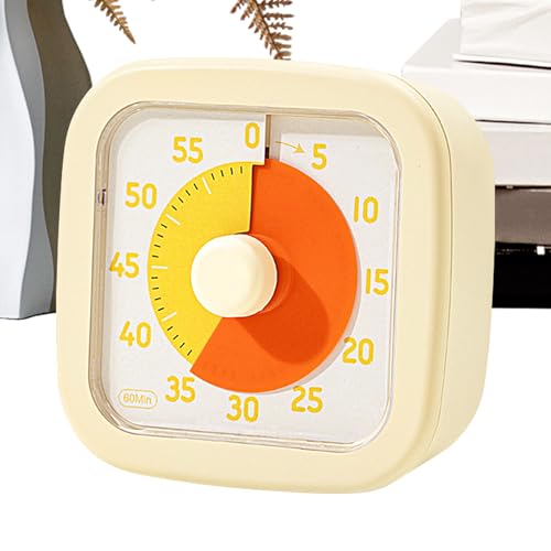 Timer des Visuels - Minuteur Visuel pour Les | Compte À Rebours De 60 Minutes | Timer Desk | Outil De Gestion du Temps Calme pour La Cuisine, La Salle De Bain, La Cuisine, L'apprentiss